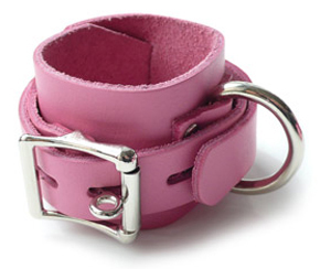Beautiful Wrist Cuffs In Soft Pink Leather